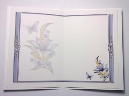 Lilies & Butterfly Blank Insert by Lynda Tully