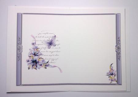 Lilies & Butterfly Blank Insert by Lynda Tully
