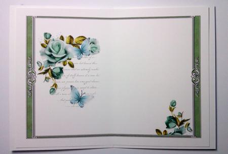 Pastel Roses & Butterfly Blank Insert by Lynda Tully