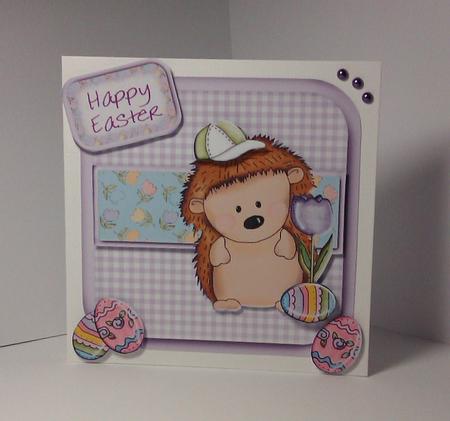 Happy Easter Hedgehog Boy Topper by Lynda Tully