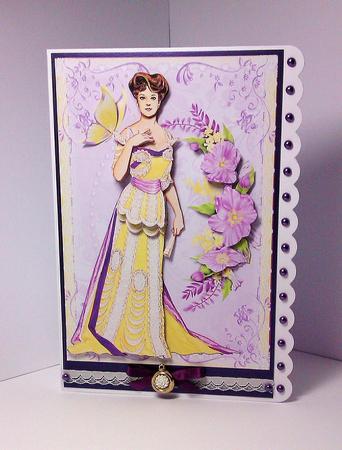 Edwardian Flowers and Lace Lady Decoupage by Lynda Tully