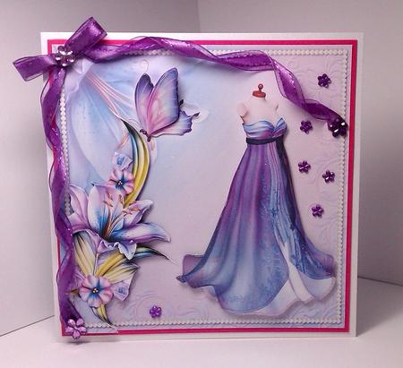 Elegant Ball Gown with Decoupage by Lynda Tully