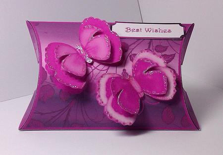 Lilac Butterfly Pillow Box by Lynda Tully