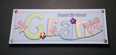 Large Dl Birthday Gran Card & 3D Decoupage by Lynda Tully