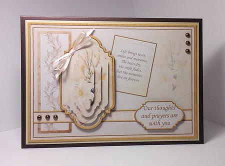 Vintage Sympathy Lilies Card Topper & Pyramage by Lynda Tully