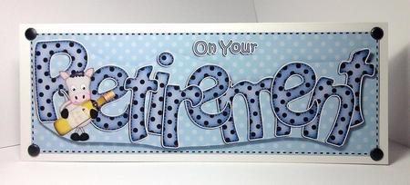 Large Dl Retirement Card & 3D Decoupage by Lynda Tully