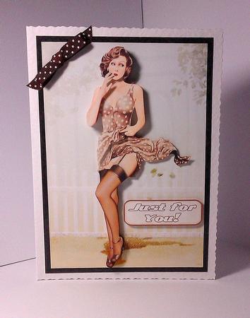 1950's Pin Up Girl Eva Grace (brown) by Lynda Tully