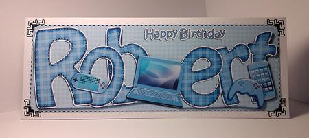 Large Dl Birthday Robert Quick Card 3D Decoupage by Lynda Tully