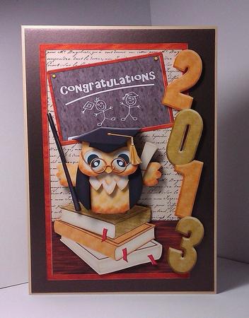 Graduation Owl Over the Side Mini Kit & Decoupage by Lynda Tully