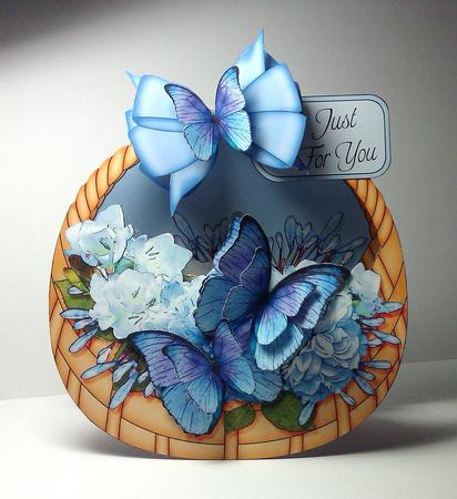 3D Butterflies & Pastel Flowers Rocking Baskets by Lynda Tully