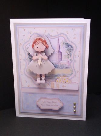 First Holy Communion Girl & Bible Topper & Decoupage by Lynda Tully