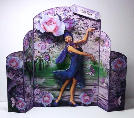 1920's Lilac Rose Fold Card Mini Kit by Lynda Tully
