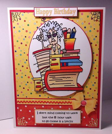 Stella and Work Birthday or Retirement Quick Card by Lynda Tully