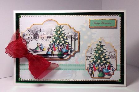 Vintage Christmas Tree Card with Topper by Lynda Tully