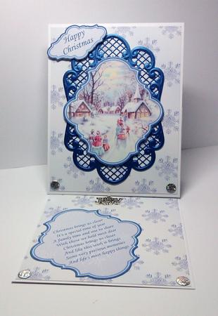 Christmas Toppers Vintage Toppers Traditional Scenes Blue by Lynda Tully