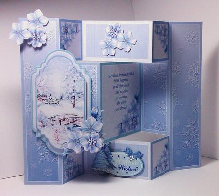Christmas Vintage Winter Wonderland Trishutter Card Mini Kit by Lynda Tully