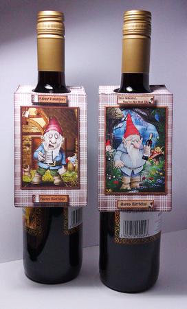 Wine/beer Bottle Gift Tags Drunken Gnomes by Lynda Tully