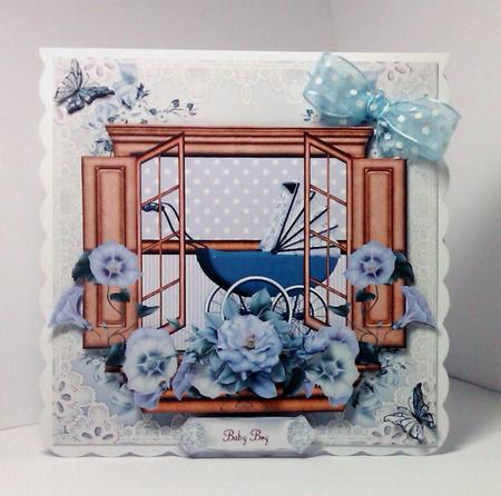 The Baby Boy Window Box Card Front Mini Kit by Lynda Tully
