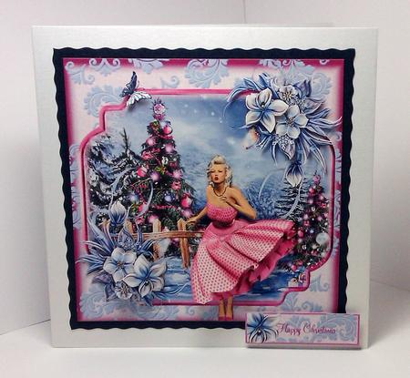 Marilyn Style a Very Merry Christmas Card Front Kit by Lynda Tully