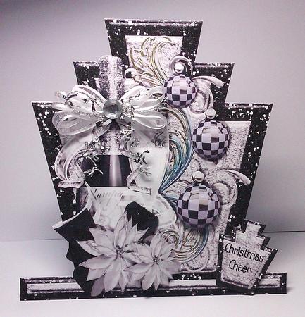 Deco Style Topper - Christmas Cheer - Black & Silver by Lynda Tully