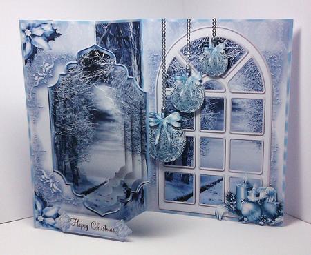 A Winters Night Window No Holes Fold Card by Lynda Tully