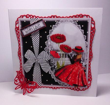 Grace and the Red Poppy's Card Topper by Lynda Tully