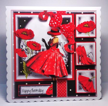 Beautiful Grace with Red Poppy's Card Front Mini Kit by Lynda Tully