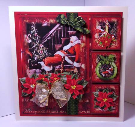 Santa on Christmas Eve Card Front Mini Kit by Lynda Tully