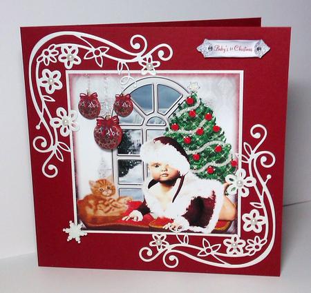 Baby's 1st Christmas Topper 8x8 by Lynda Tully
