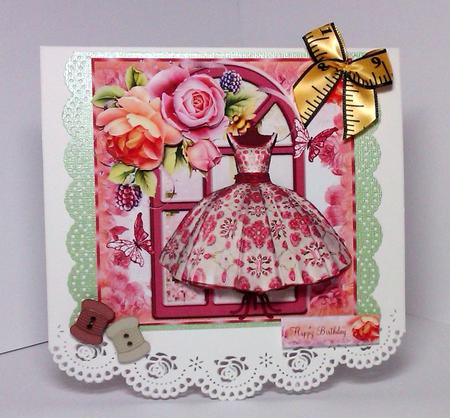 Peach and Pink Dreams 5x5 Topper and Insert by Lynda Tully