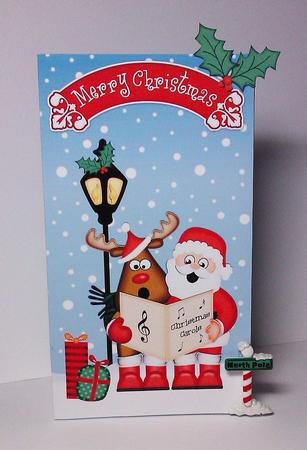 3D Xmas Carol Singing Santa & Rudolph Gift Box Mini Kit by Lynda Tully