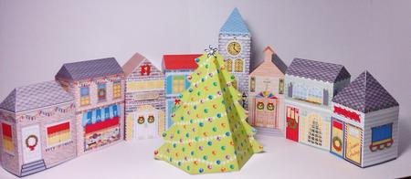 Christmas Village Treat Boxes by Lynda Tully
