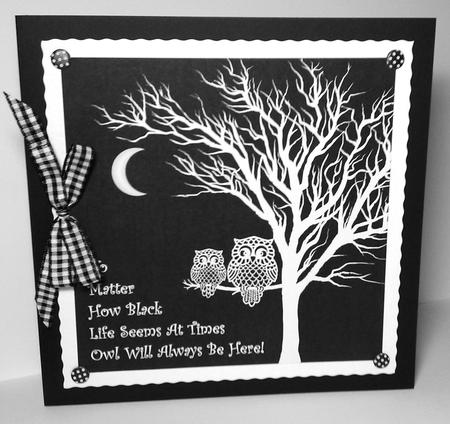Owl Will Always Be Here (1) 8x 8 Card Topper & Bookmark by Lynda Tully