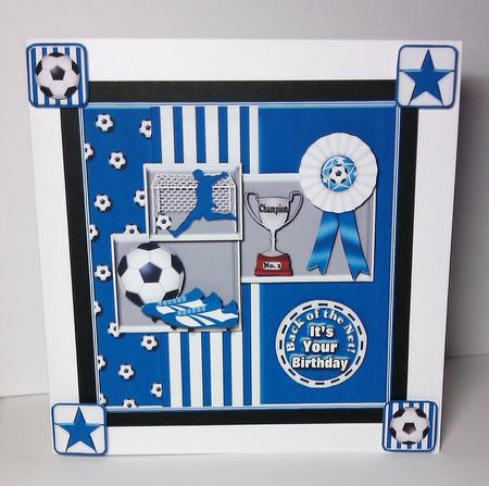 Blue 'n' White Football by Lynda Tully