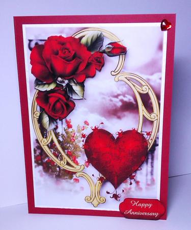 Hearts and Flowers - Red Roses by Lynda Tully