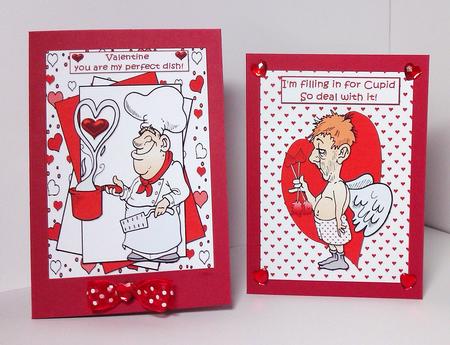 Selection of Four Funny Valentine Toppers by Lynda Tully