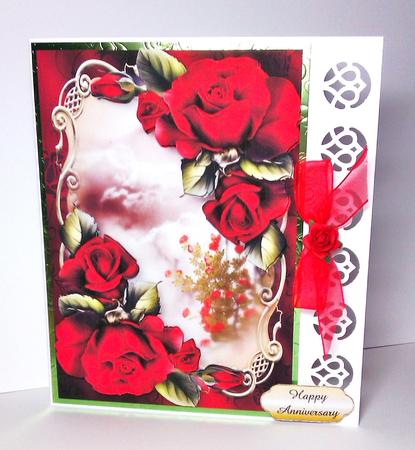 Gorgeous Red Roses Golden Scene by Lynda Tully