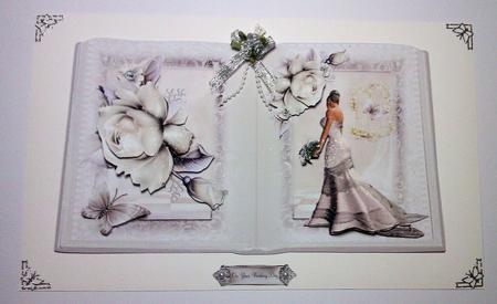 Beautiful Ivory Wedding Book Style Topper by Lynda Tully