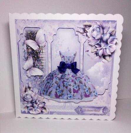 The Lilac and Rose Dress Card Front Kit by Lynda Tully