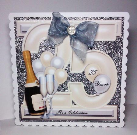 I Card Front Silver Wedding 25 Years by Lynda Tully