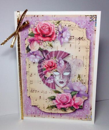 Belle Roses Masque Sheet Music Plaque by Lynda Tully