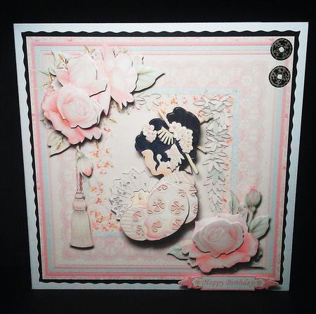 Oriental Lady in Pink 8x8 Mini Kit & Decoupage by Lynda Tully