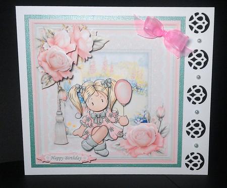 Birthday Girl & Balloon 8x8 Mini Kit & Decoupage by Lynda Tully