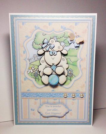Another Year Older Knit Happens Topper & Decoupage by Lynda Tully