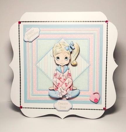 Onesie Diva Teenager, Card Topper & Decoupage by Lynda Tully