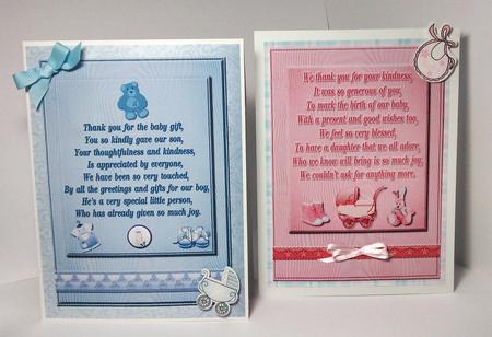 Thank You for the Baby Gift (boy & Girl) by Lynda Tully