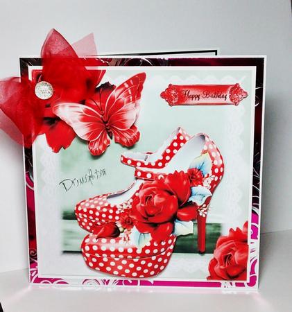 Polka Dots and Lace Card Front Kit by Lynda Tully