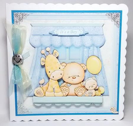 Baby Boy Nursery Window Shelf 8x8 Mini Kit & Decoupage by Lynda Tully