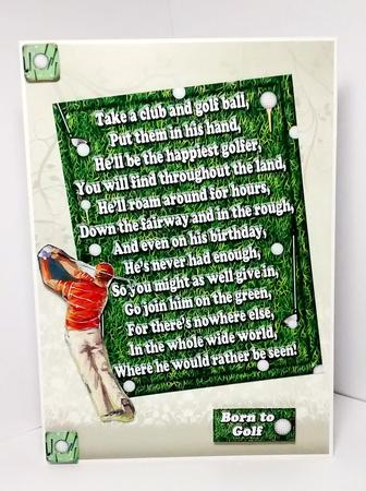 Golfer and Sailing Birthday Verse Toppers by Lynda Tully