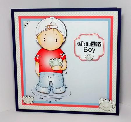 Andy with Frogs Card Topper Mini Kit by Lynda Tully